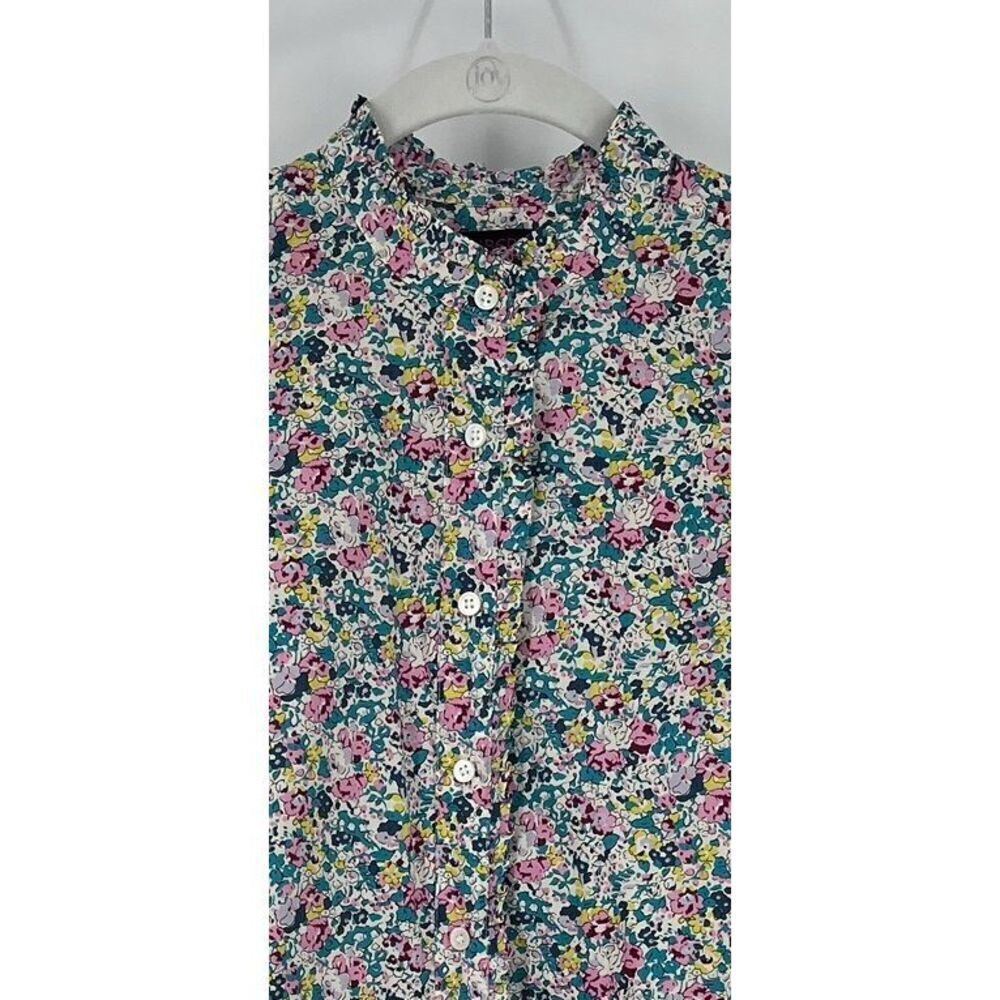 J. Crew Liberty Art Fabrics Floral Print Ruffle Detail Collar Shirt Size 0 NWOT